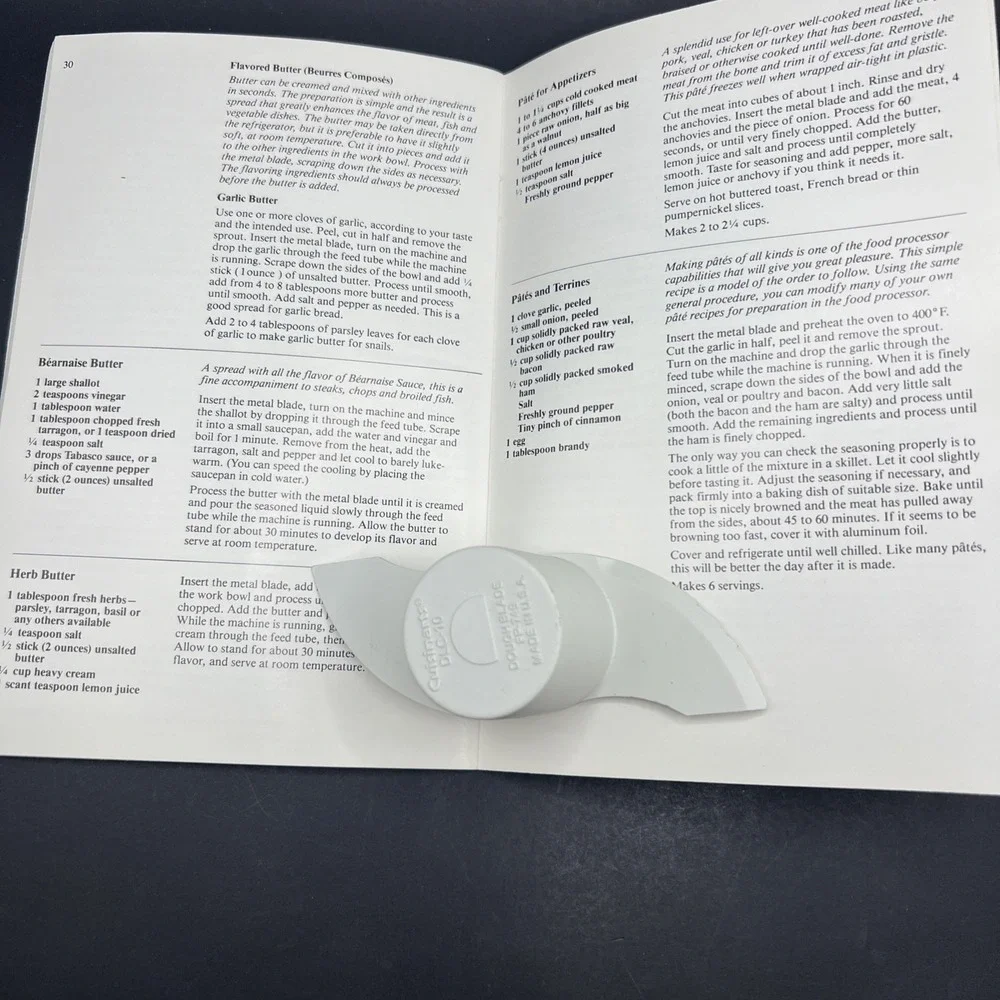 Cuisinart Food Processor DLC-10 - Dough Blade Original Part FP-749 W/ Booklet